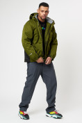 Оптом Спортивная куртка мужская зимняя цвета хаки 78016Kh в Екатеринбурге, фото 9