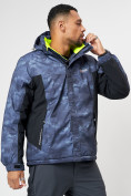 Оптом Спортивная куртка мужская зимняя темно-синего цвета 78018TS в Екатеринбурге