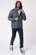 Оптом Куртки мужские стеганная с капюшоном темно-серого цвета 805TC в Казани, фото 6