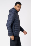 Оптом Куртки мужские стеганная с капюшоном темно-синего цвета 805TS в Казани, фото 6