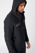 Оптом Куртка мужская с капюшоном черного цвета 88601Ch в Казани, фото 4