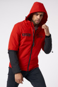 Оптом Куртка мужская с капюшоном красного цвета 88601Kr в Казани, фото 9