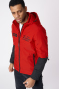 Оптом Куртка мужская с капюшоном красного цвета 88601Kr в Казани, фото 10