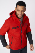 Оптом Куртка мужская с капюшоном красного цвета 88601Kr в Казани, фото 11