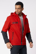 Оптом Куртка мужская с капюшоном красного цвета 88601Kr в Казани, фото 7