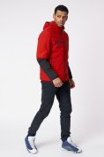 Оптом Куртка мужская с капюшоном красного цвета 88601Kr в Екатеринбурге, фото 3