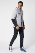 Оптом Куртка мужская с капюшоном светло-серого цвета 88601SS в Казани, фото 8