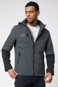 Оптом Куртка мужская с капюшоном темно-серого цвета 88601TC в Казани, фото 7