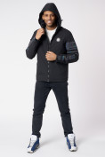 Оптом Куртка мужская с капюшоном черного цвета 88602Ch в Екатеринбурге, фото 2