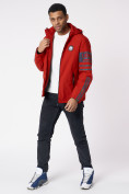 Оптом Куртка мужская с капюшоном красного цвета 88602Kr в Екатеринбурге, фото 3