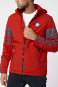 Оптом Куртка мужская с капюшоном красного цвета 88602Kr в Екатеринбурге, фото 15