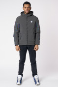 Оптом Куртка мужская с капюшоном темно-серого цвета 88602TC в Казани, фото 8
