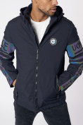 Оптом Куртка мужская с капюшоном темно-синего цвета 88602TS в Казани, фото 9