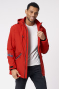 Оптом Куртка мужская удлиненная с капюшоном красного цвета 88611Kr в Екатеринбурге, фото 8