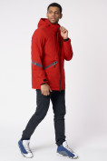 Оптом Куртка мужская удлиненная с капюшоном красного цвета 88611Kr в Екатеринбурге, фото 11