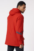 Оптом Куртка мужская удлиненная с капюшоном красного цвета 88611Kr в Екатеринбурге, фото 9