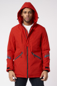 Оптом Куртка мужская удлиненная с капюшоном красного цвета 88611Kr в Екатеринбурге, фото 5