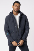 Оптом Куртка мужская удлиненная с капюшоном темно-серого цвета 88611TC