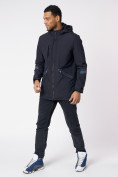 Оптом Куртка мужская удлиненная с капюшоном темно-синего цвета 88611TS в Екатеринбурге, фото 11