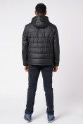 Оптом Куртки мужские стеганная с капюшоном черного цвета 88633Ch в Екатеринбурге, фото 5