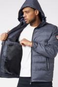 Оптом Куртки мужские стеганная с капюшоном темно-серого цвета 88633TC в Казани, фото 10