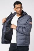 Оптом Куртки мужские стеганная с капюшоном темно-серого цвета 88633TC в Казани, фото 11