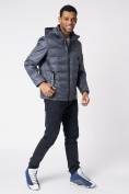 Оптом Куртки мужские стеганная с капюшоном темно-серого цвета 88633TC в Казани, фото 5