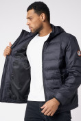 Оптом Куртки мужские стеганная с капюшоном темно-синего цвета 88633TS в Казани, фото 6