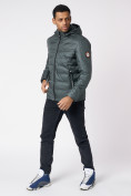 Оптом Куртки мужские стеганная с капюшоном темно-зеленого цвета 88633TZ в Казани, фото 4