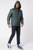 Оптом Куртки мужские стеганная с капюшоном темно-зеленого цвета 88633TZ в Казани, фото 7