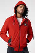 Оптом Куртка мужская на резинке с капюшоном красного цвета 88652Kr в Казани, фото 12