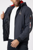 Оптом Куртка мужская на резинке с капюшоном темно-серого цвета 88652TC, фото 9