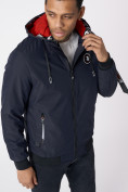 Оптом Куртка мужская на резинке с капюшоном темно-синего цвета 88652TS в Екатеринбурге, фото 6