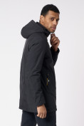 Оптом Куртка мужская удлиненная с капюшоном черного цвета 88661Ch в Казани, фото 8