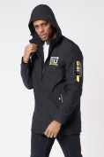 Оптом Куртка мужская удлиненная с капюшоном черного цвета 88661Ch в Казани, фото 7