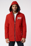 Оптом Куртка мужская удлиненная с капюшоном красного цвета 88661Kr в Екатеринбурге, фото 9