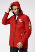 Оптом Куртка мужская удлиненная с капюшоном красного цвета 88661Kr в Екатеринбурге, фото 10