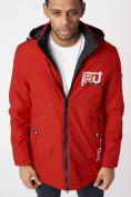Оптом Куртка мужская удлиненная с капюшоном красного цвета 88661Kr в Екатеринбурге, фото 12