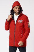 Оптом Куртка мужская удлиненная с капюшоном красного цвета 88661Kr в Казани, фото 8