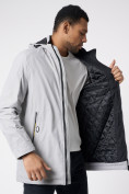 Оптом Куртка мужская удлиненная с капюшоном светло-серого цвета 88661SS в Казани, фото 14