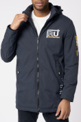 Оптом Куртка мужская удлиненная с капюшоном темно-серого цвета 88661TC в Казани, фото 12
