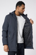 Оптом Куртка мужская удлиненная с капюшоном темно-серого цвета 88661TC в Казани, фото 13