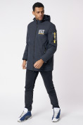Оптом Куртка мужская удлиненная с капюшоном темно-серого цвета 88661TC в Екатеринбурге, фото 5