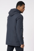 Оптом Куртка мужская удлиненная с капюшоном темно-серого цвета 88661TC в Казани, фото 7