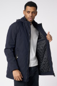 Оптом Куртка мужская удлиненная с капюшоном темно-синего цвета 88661TS в Казани, фото 14