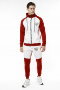 Оптом Спортивный костюм трикотажный красного цвета 9150Kr в Екатеринбурге
