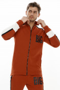 Оптом Спортивный костюм трикотажный оранжевого цвета 9156O в Казани, фото 4