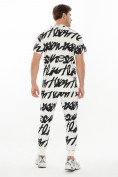 Оптом Костюм штаны и футболка с надписями белого цвета 9177Bl в Казани, фото 2