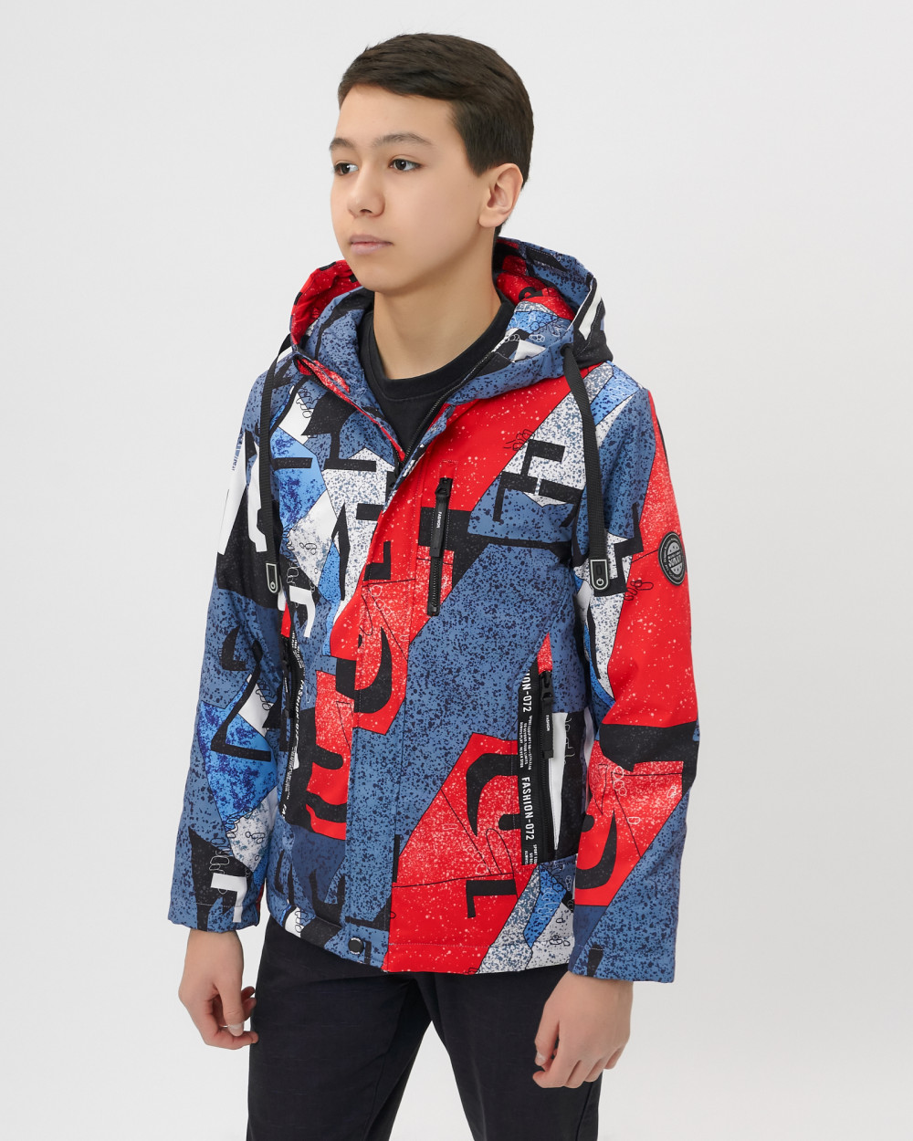 Купить оптом Куртка демисезонная для мальчика красного цвета 107Kr в Казани