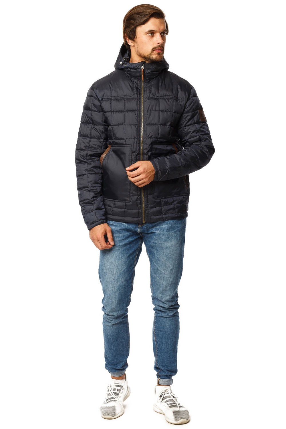 Купить оптом Куртка мужская стеганная темно-синего цвета 1741TS